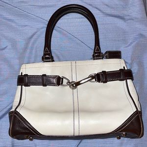 COACH Cream and Dark Brown Tote/Purse